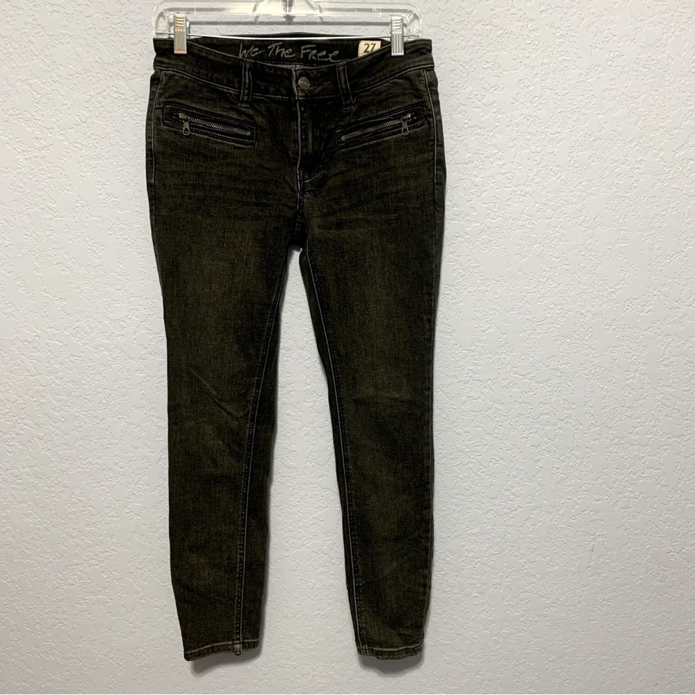 We The Free Black Zipper Pockets And Legs Skinny Jeans